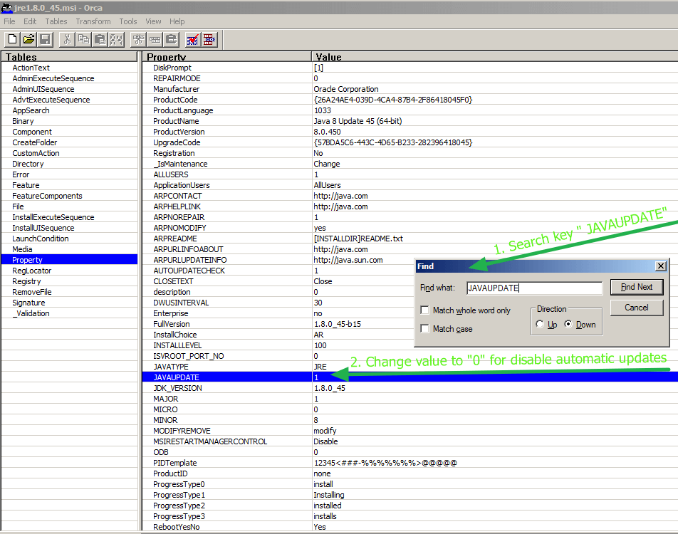 How To Create Custom Java Msi Installer With Auto Update Disabed For Sccm Rui Qiu S Blog